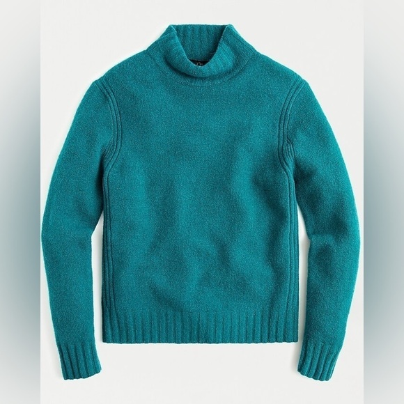 J. Crew Mockneck Wool Alpaca Blend Sweater in Super Soft Yarn Spicy Jade - Picture 1 of 9